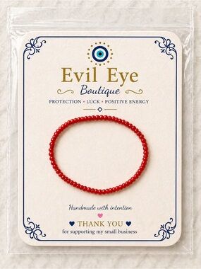 Red Beaded Protection Bracelet